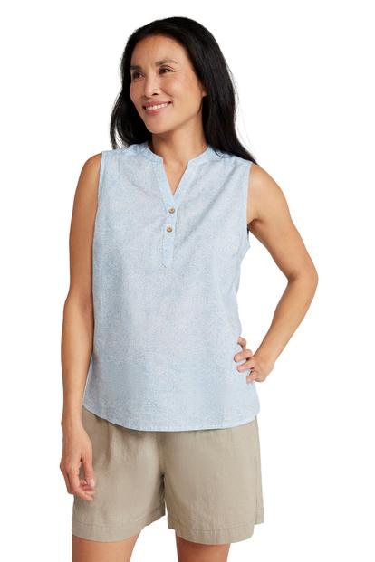 White Petra Printed Sleeveless Shirt
