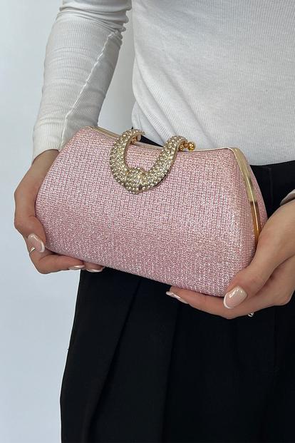 Pink Shimmer Clutch Bag