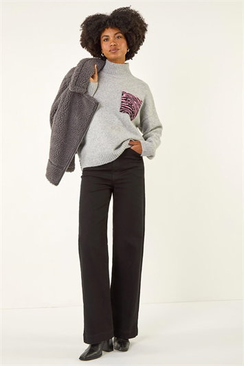 Animal Print Pocket Knit Jumper 16223744