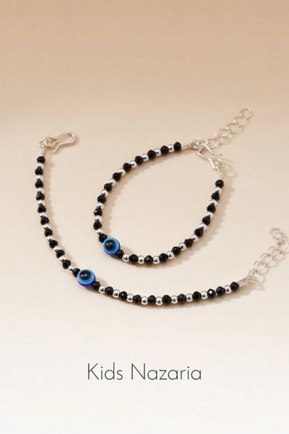 Black Baby Evil Eye Nazaria Black & Silver Bracelet/Anklet