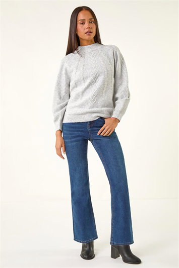 Petite Cable Knit Embellished Jumper 16313636