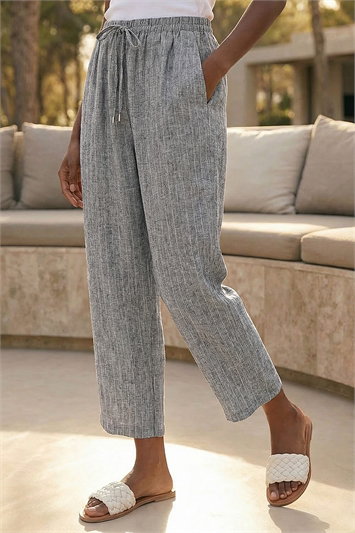 Petite Metallic Stripe Cropped Trouser 18106808
