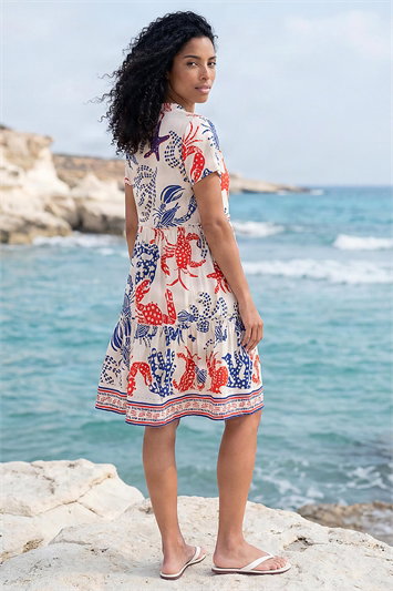 Starfish Print Button Down Dress 14906138