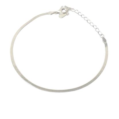Metallic Sterling Silver Everyday Herringbone Chain Bracelet