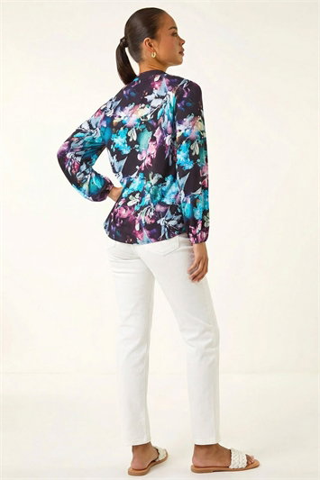 Petite Floral Button Up Blouse 10228960