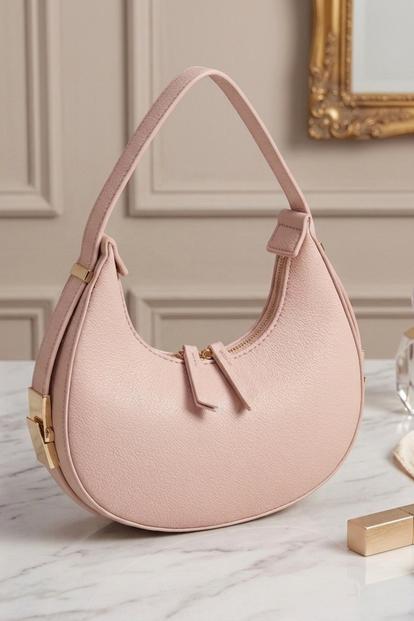 Pink Pink Crescent Shoulder Bag- Byona