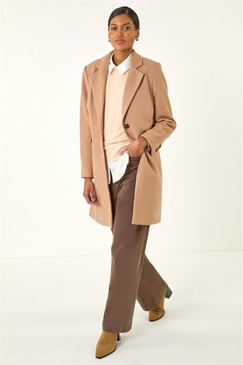 Cream Tailored Single Breasted Coat