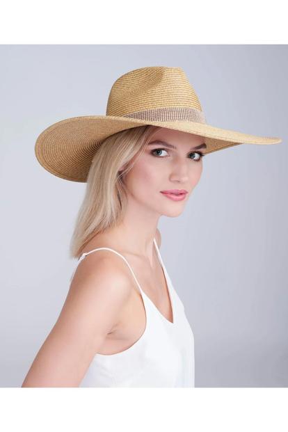 Cream Sasha - Wide Brim Straw Hat - Beige