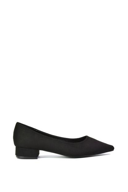 Black 'Karen' Pointed Toe Wedding Shoes Low Heel Bridal Heels