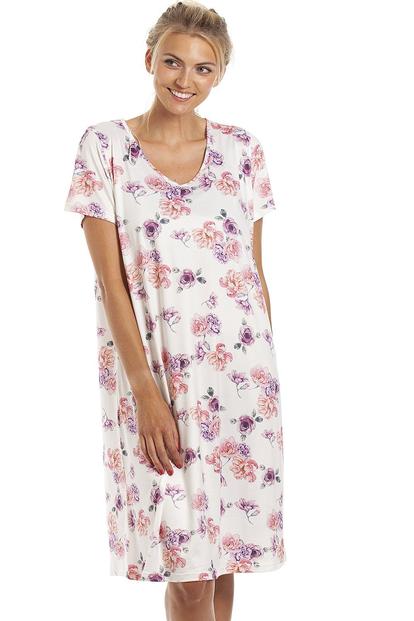 Pink Lightweight Floral Print Nightdress