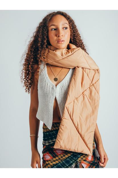 Cream Puffer Scarf