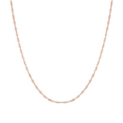 Metallic Twisted Curb Singapore Sterling Silver Chain Adjustable Size