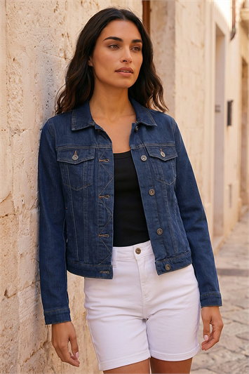Purple Classic Cotton Denim Jacket