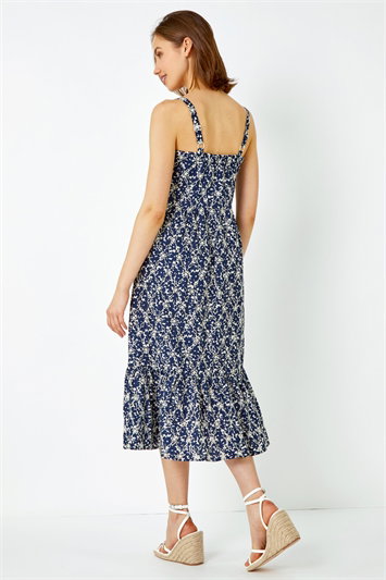 Broderie Detail Cotton Midi Dress 14389560