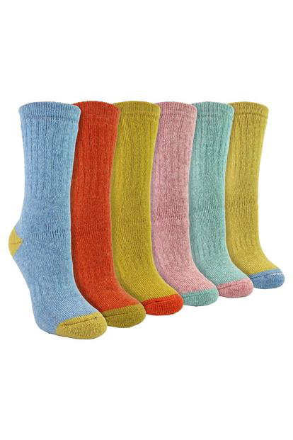 Multi 6 Pairs Ladies Alpaca Lounge Socks For Bed