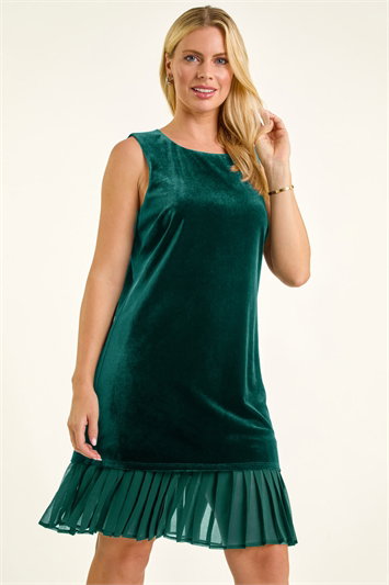 Petite Velvet Contrast Hem Dress 14771431