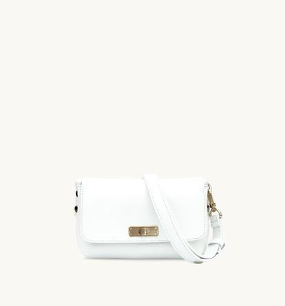 White The Maisie Mini White Leather Bag