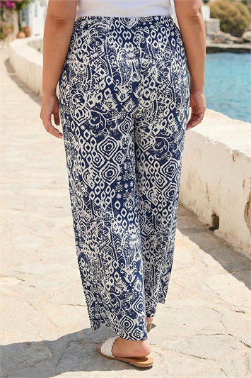 Curve Ikat Print Wide Leg Trouser 18080260