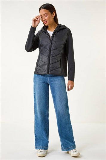 Contrast Hooded Padded Jacket 15037408