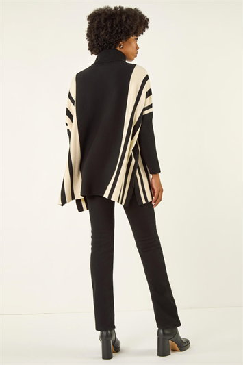 Colour Block Stripe Roll Neck Jumper 16206608