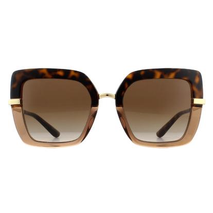 Brown Square Top Havana On Transparent Brown Brown Gradient Sunglasses