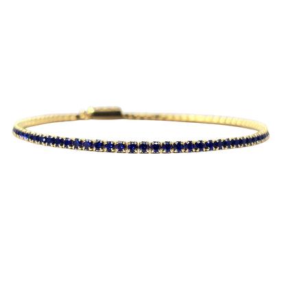 Metallic Sapphire September Birthstone Dainty Tennis Bracelet