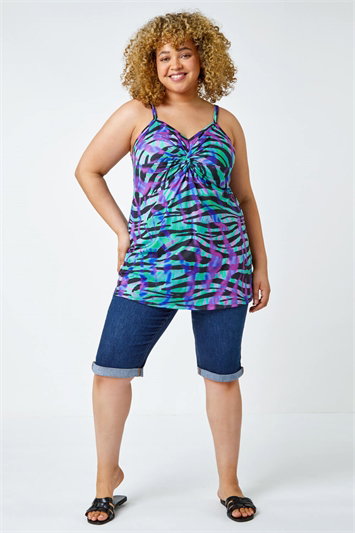 Curve Sleeveless Animal V-Neck Vest Top 19226934