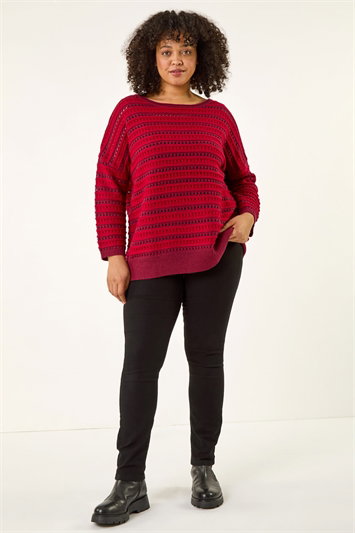 Curve Crochet Stripe Knit 16306278