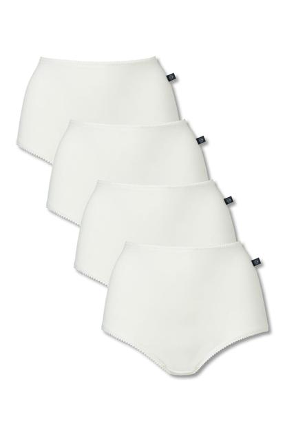 White Pack Of Four "Ivory" Bamboo Full Briefs