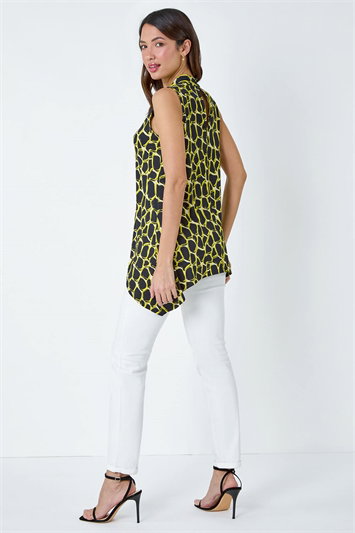 Spot Print Twist Neck Top 19290896