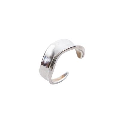 Metallic Large Contour Stack Sterling Silver Ring
