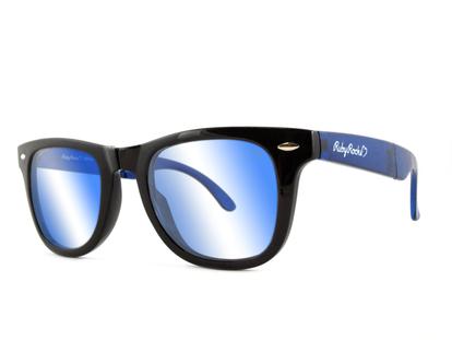 Black Ruby Rocks Agent Wayfarer Style Folding Black Sunglasses