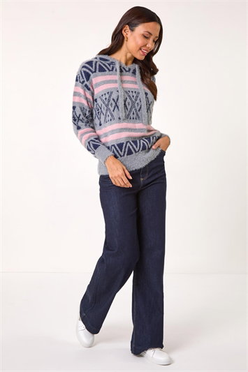 Jacquard Knit Hoodie 16166736