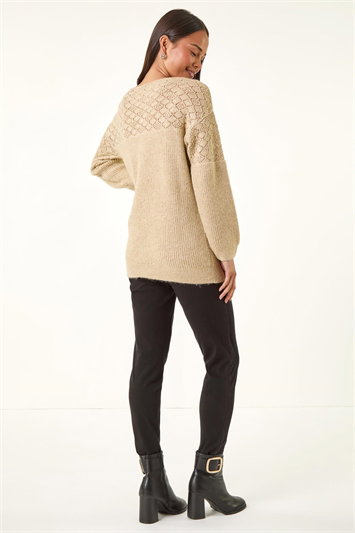 Petite Metallic Contrast Knit Jumper 16303888