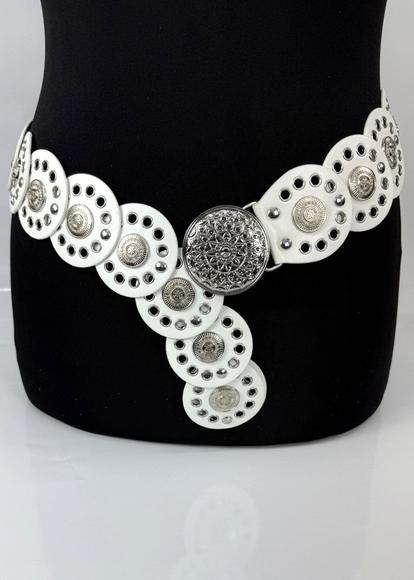 White Wide Disc Belt