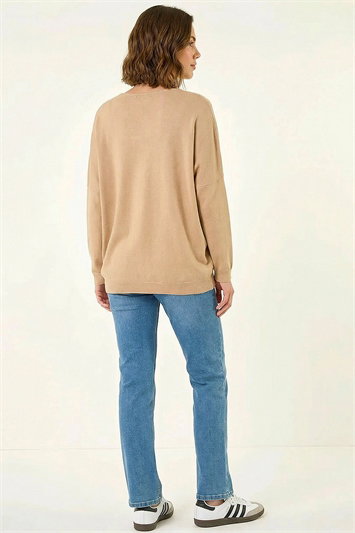 Floral Sequin V-Neck Knit Jumper 16223306
