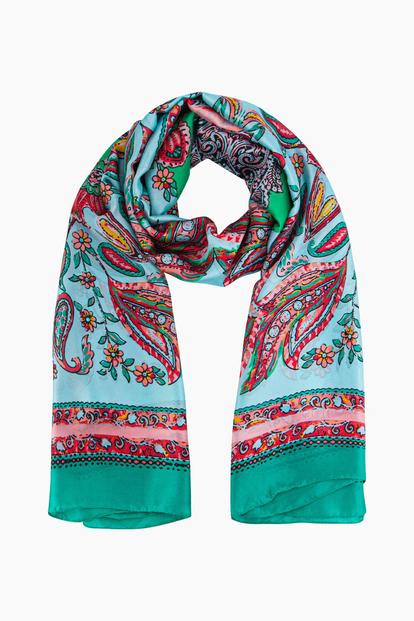 Green Haven Lightweight Scarf - Green, Paisley Print