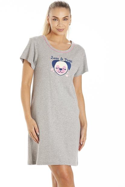 Blue Short Sleeve Pug Nightdress