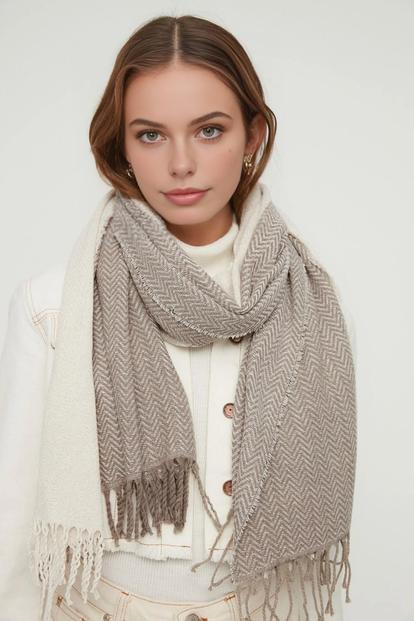 Multi Herringbone Woven Tassel Oversized Winter Scarf