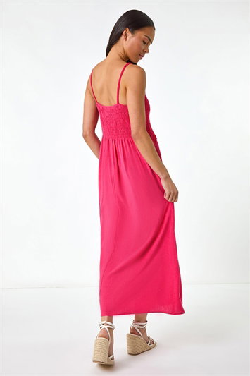 Petite Crochet Contrast Midi Dress 14653817