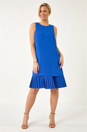 Petite Pleated Hem Shift Dress 14573280
