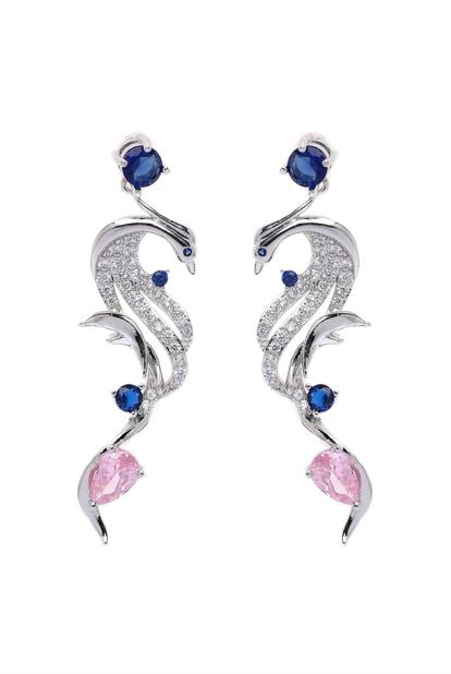 Metallic Curvy Bird Earrings