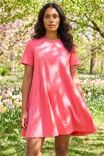 Cotton Panelled Swing Stretch Dress 14736172