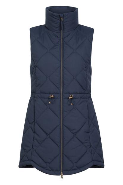 Blue Rye Quilted Long Length Gilet