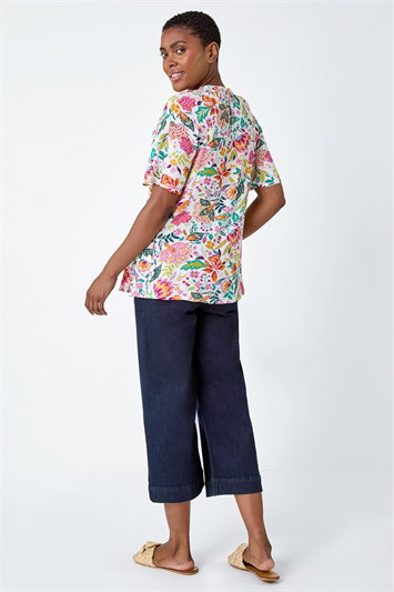 Floral Shirred Crinkle Top 10119472