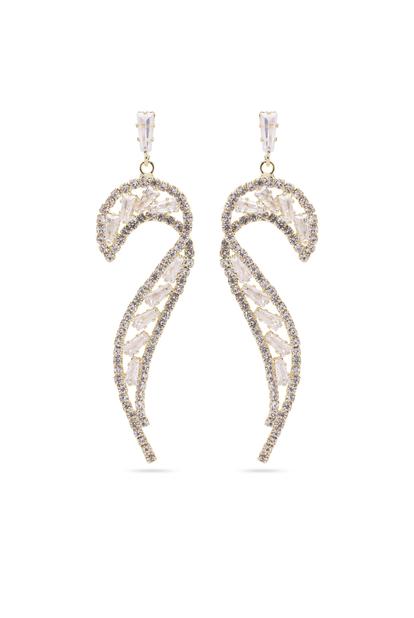Metallic Glittering Curve Earrings