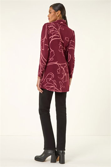 Printed Cowl Neck Stretch Top 19451215
