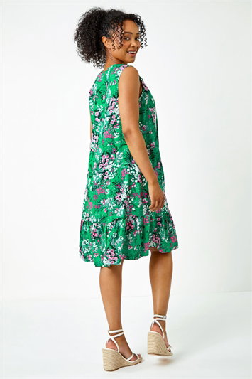 Petite Floral Print Frill Hem Dress 14420234