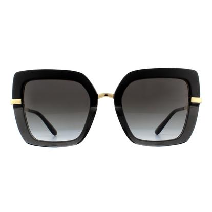 Black Square Top Black On Transparent Black Grey Gradient Sunglasses