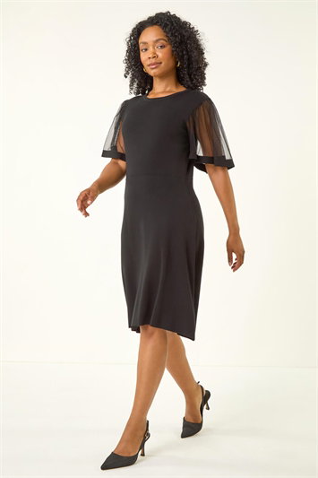 Petite Knitted Mesh Dress 14723608